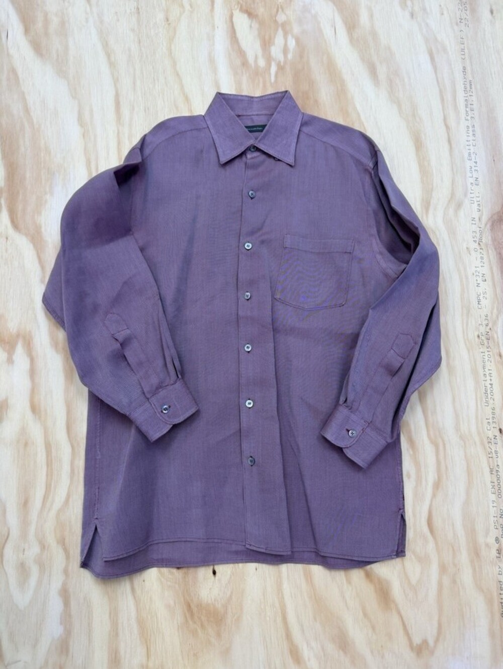 Ermenegildo Zegna Cotton Shirt Hidden Button Collar Red L